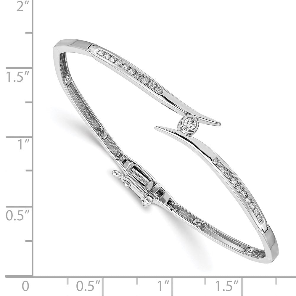 14K Weißgold Komplett 1/4 Karat Vs Diamant Klappbar Oval Armreif Armband