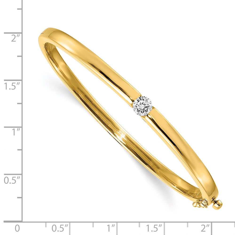 14K Gelbgold Poliert Komplett 1/2 Karat A Diamant Klappbar Oval Armreif Armband