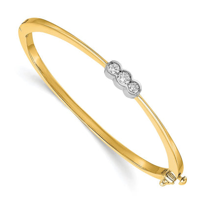 14K Bicolor 1/4 Ct. Im Labor Gezüchtet Diamant Vs/si+ G+ Armreif Armband