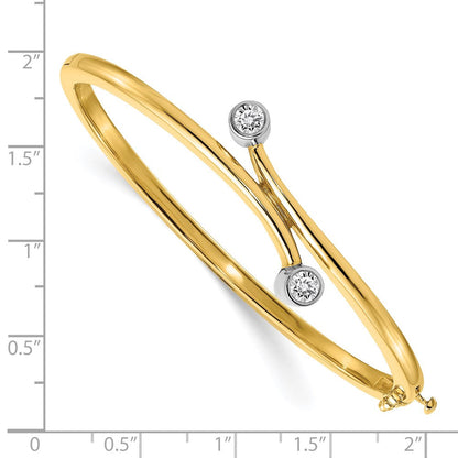 14K Bicolor Komplett 2 Stein 1/2 Karat Vs Diamant Klappbar Oval Armreif Armband