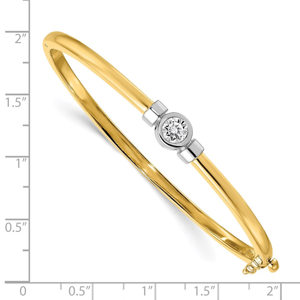 14K Bicolor Komplett 1/2 Karat A Diamant Klappbar Oval Armreif Armband