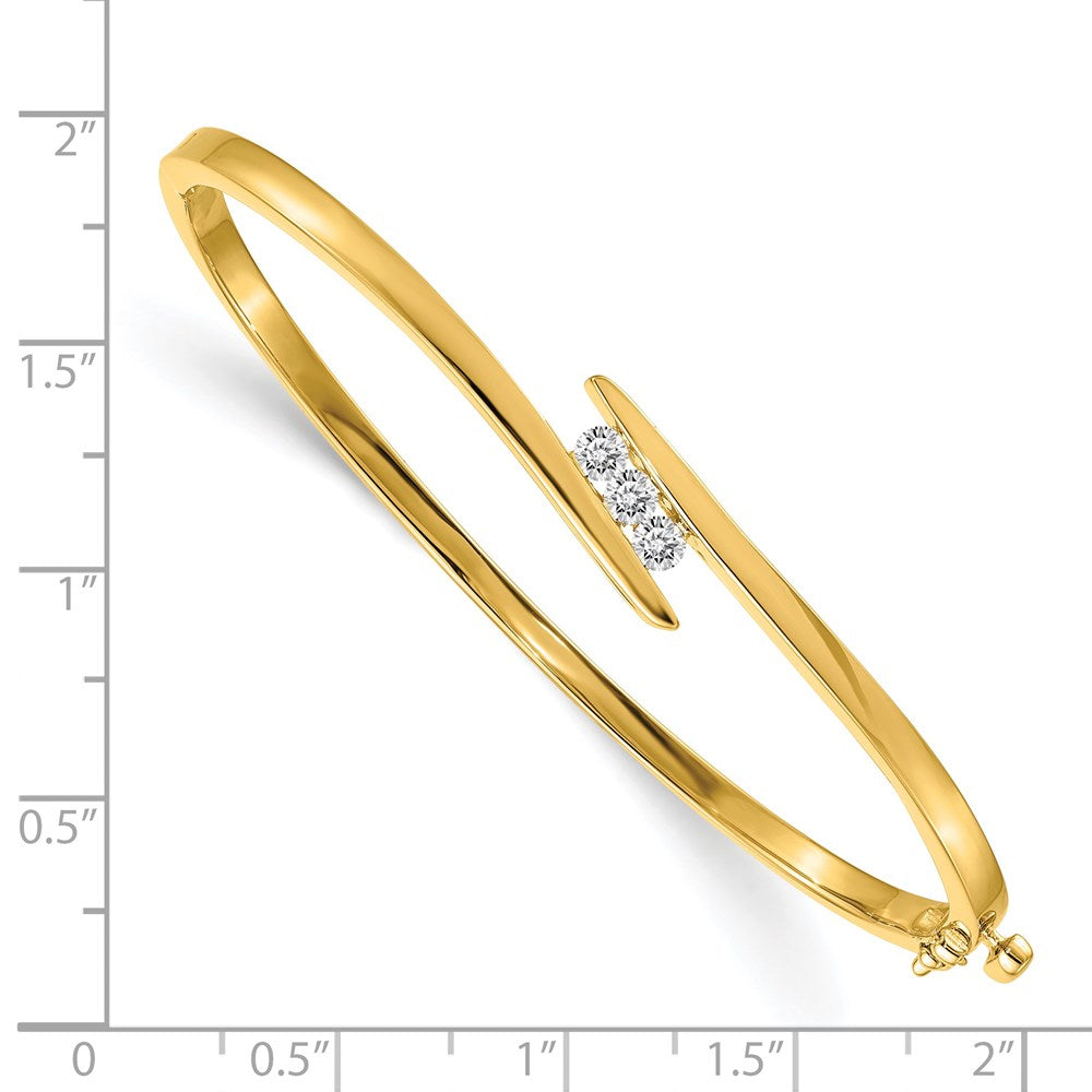 14K Gelbgold Komplett 3 Stein 1/3 Karat Vs Diamant Klappbar Oval Armreif Armband