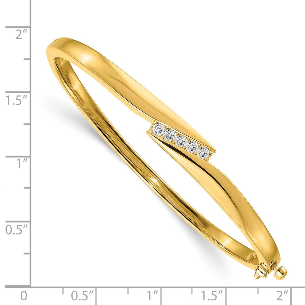 14K Gelbgold Komplett 5 Stein 1/3 Karat Vs Diamant Klappbar Oval Armreif Armband