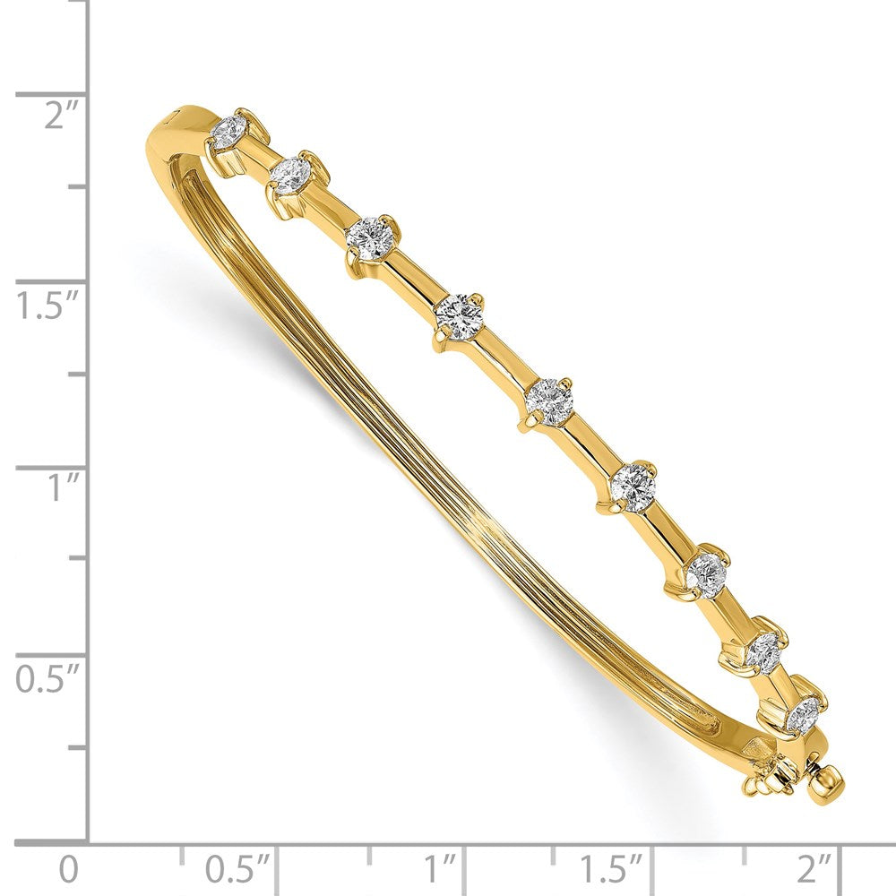 14K Gelbgold Komplett 7/8 Karat Aaa Diamant Klappbar Oval Armreif Armband