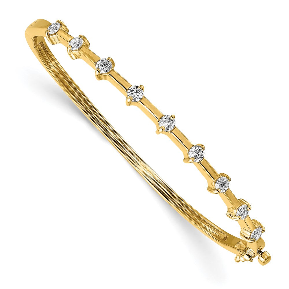 14K Gelbgold Komplett 7/8 Karat Aaa Diamant Klappbar Oval Armreif Armband