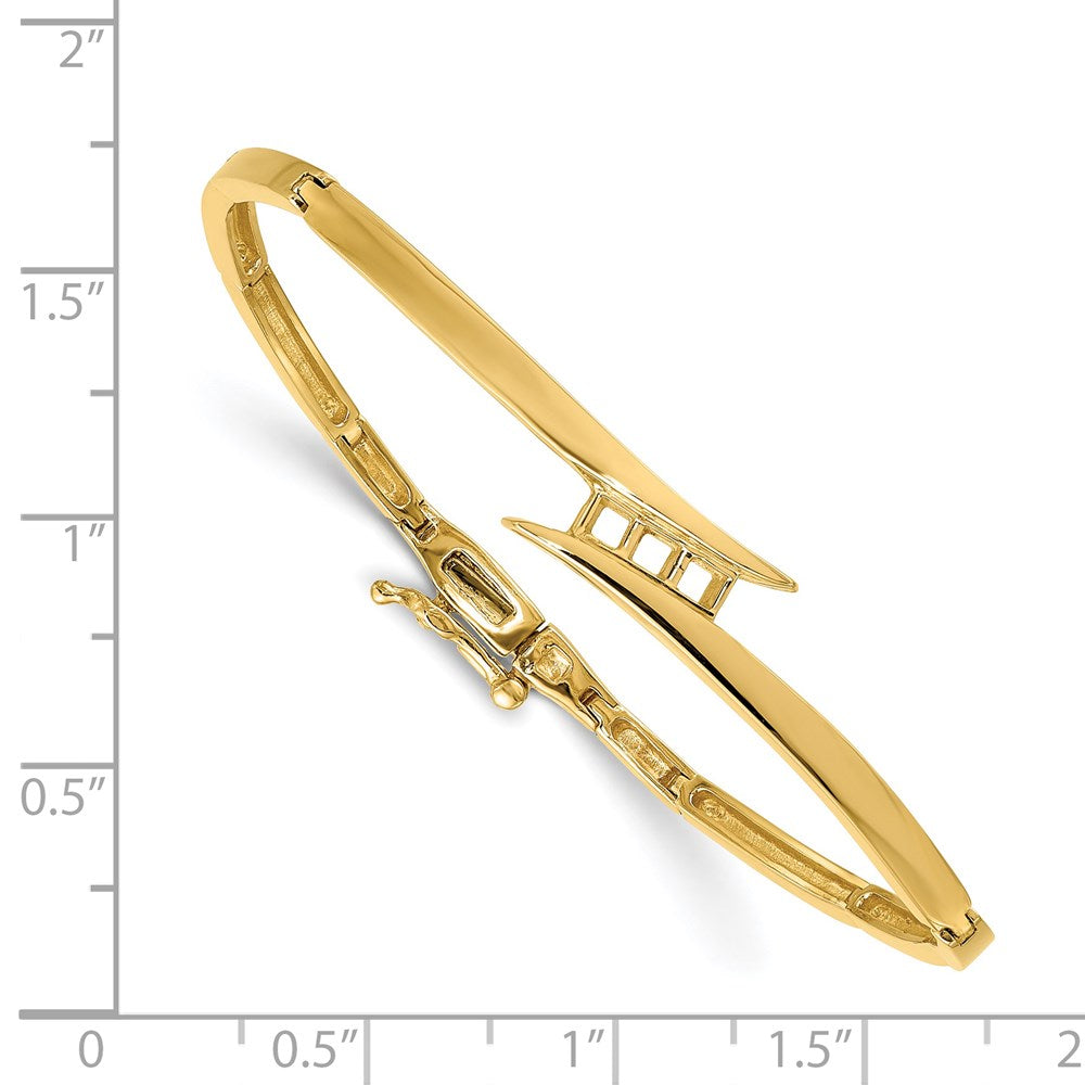 14K Gelbgold Komplett 3 Stein 1/4 Karat Vs Diamant Klappbar Armreif Armband