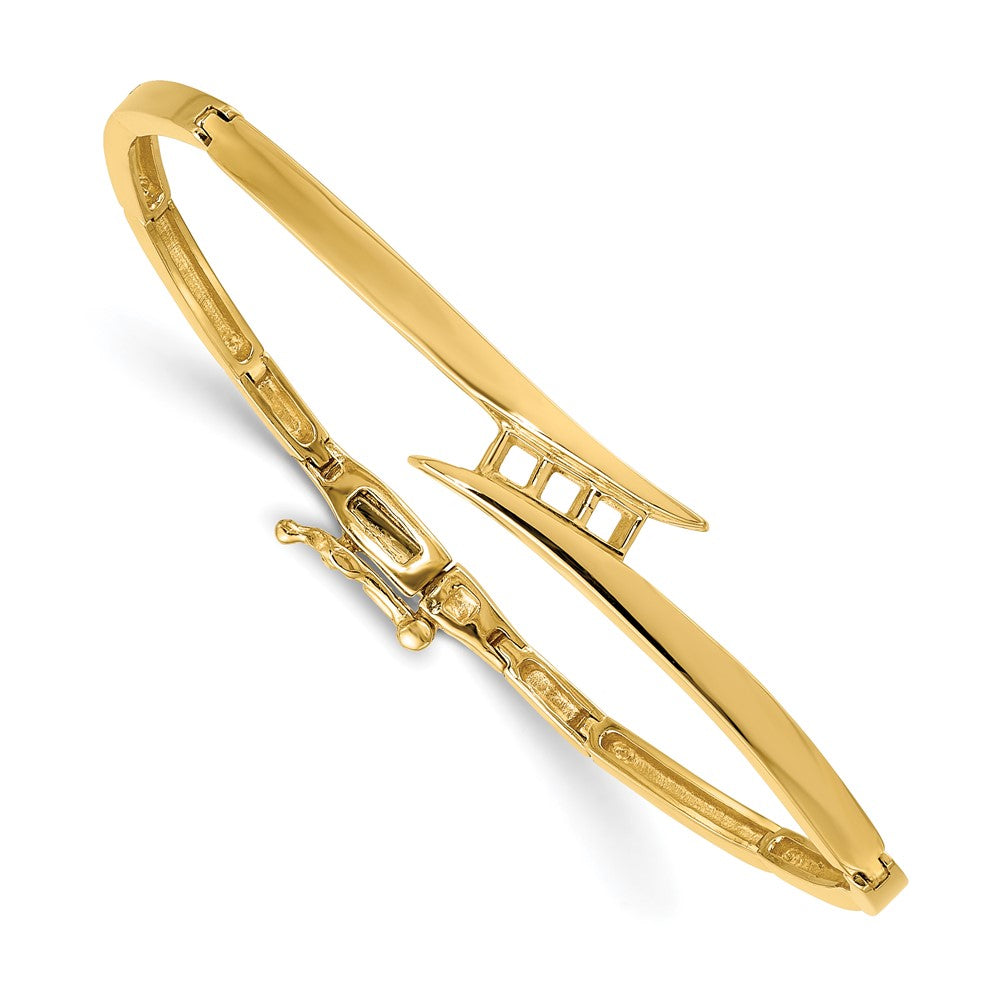 14K Gelbgold Komplett 3 Stein 1/4 Karat Aaa Diamant Klappbar Armreif Armband