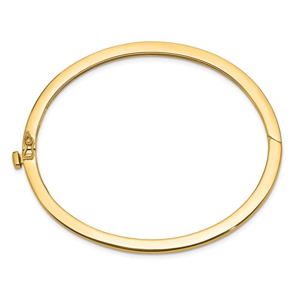 14K Gelbgold 2.5mm Poliert Massiv Klappbar Oval Armreif Armband
