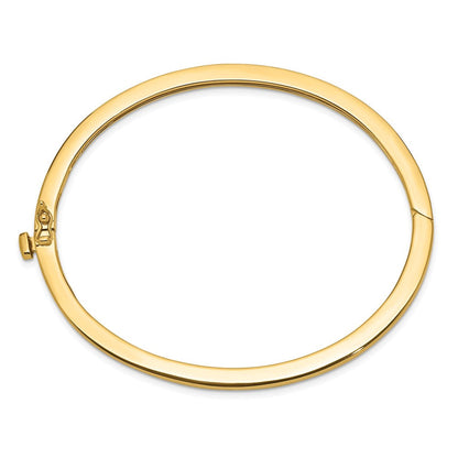 14K Gelbgold 2.5mm Poliert Massiv Klappbar Oval Armreif Armband