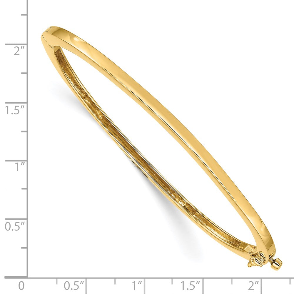 14K Gelbgold 2.5mm Poliert Massiv Klappbar Oval Armreif Armband
