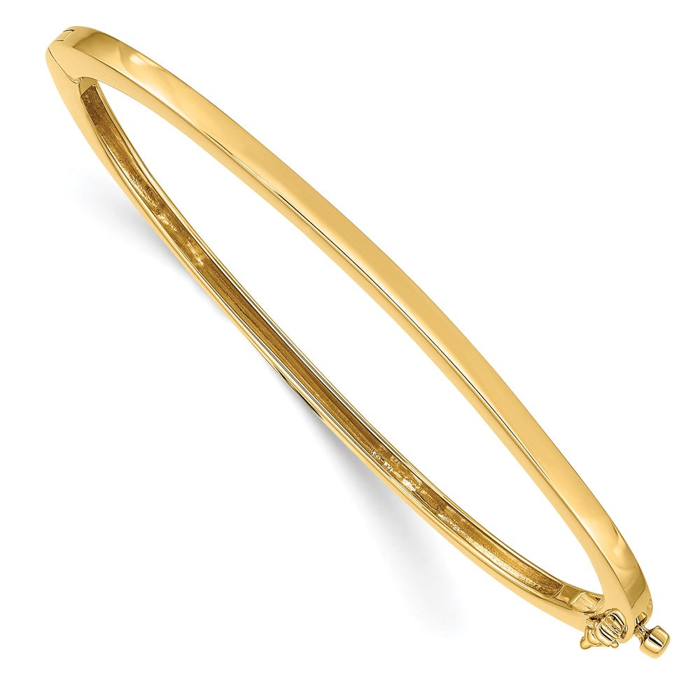 14K Gelbgold 2.5mm Poliert Massiv Klappbar Oval Armreif Armband