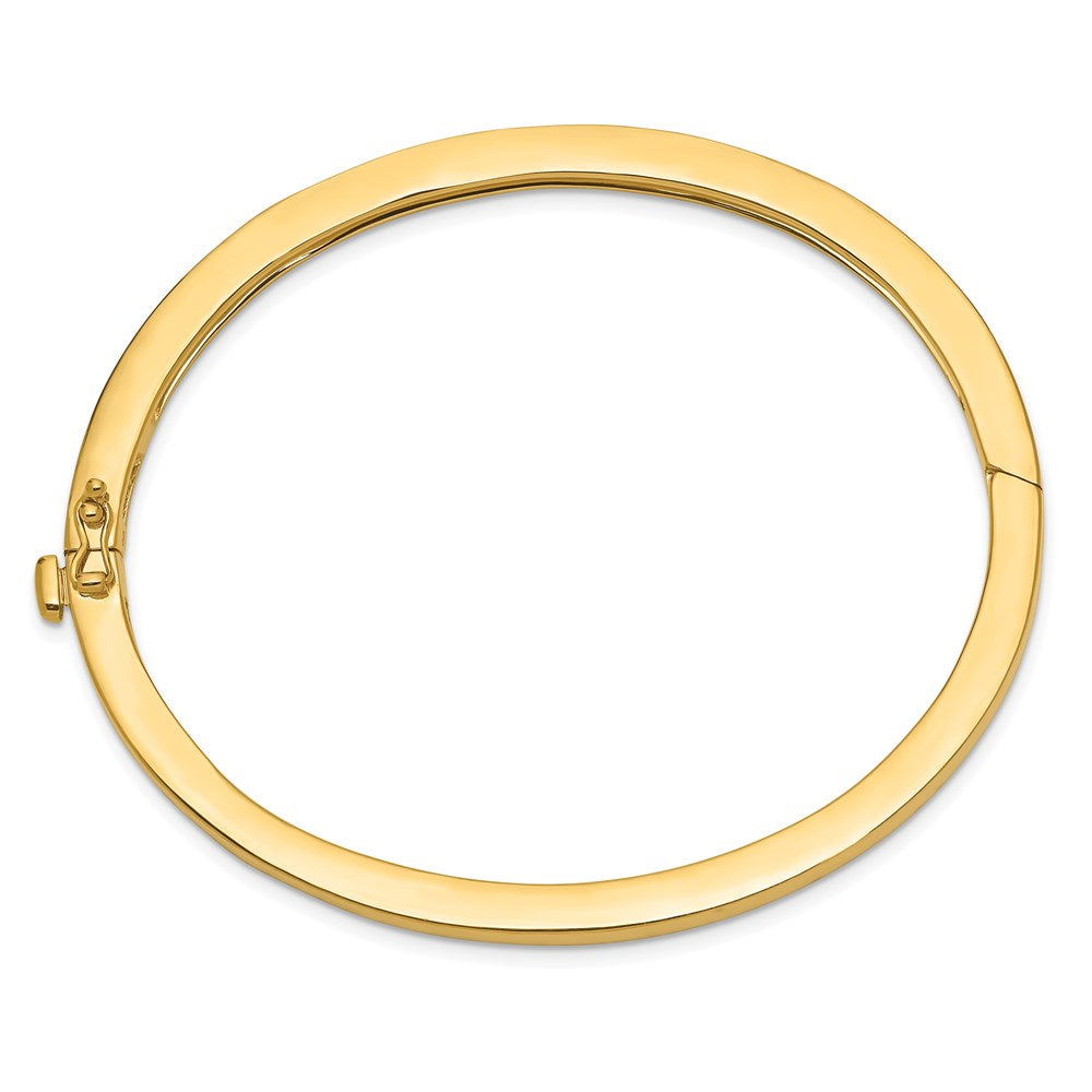 14K Gelbgold 3.6mm Poliert Massiv Klappbar Oval Armreif Armband