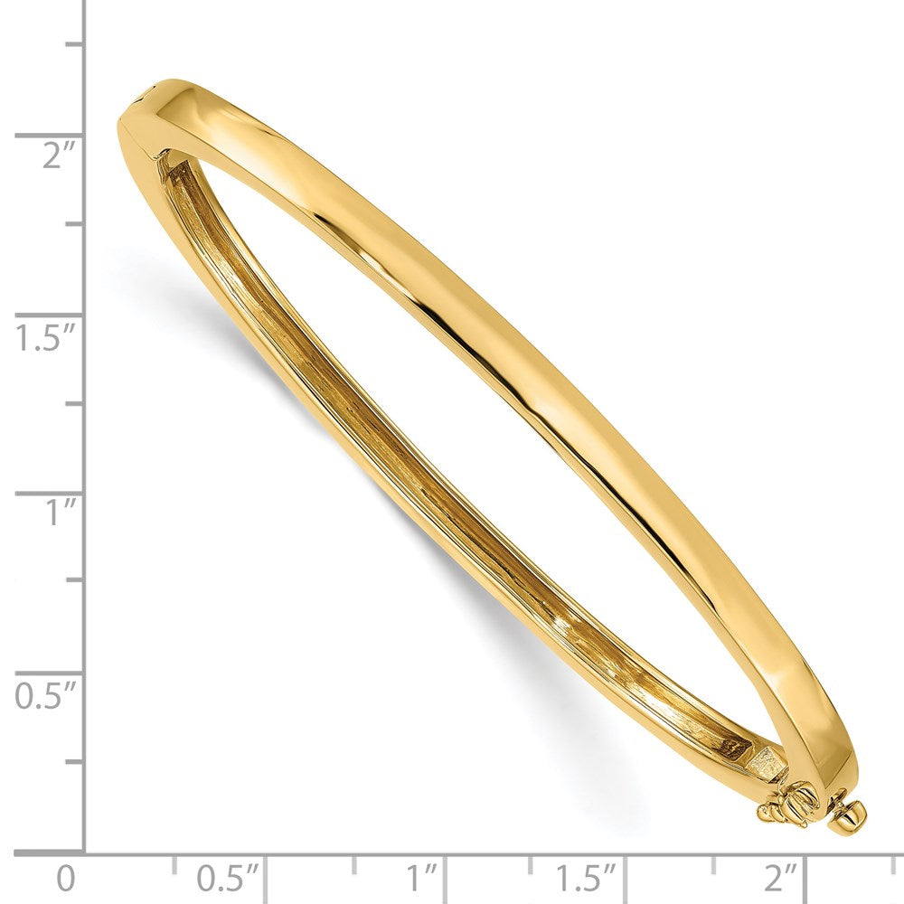 14K Gelbgold 3.6mm Poliert Massiv Klappbar Oval Armreif Armband