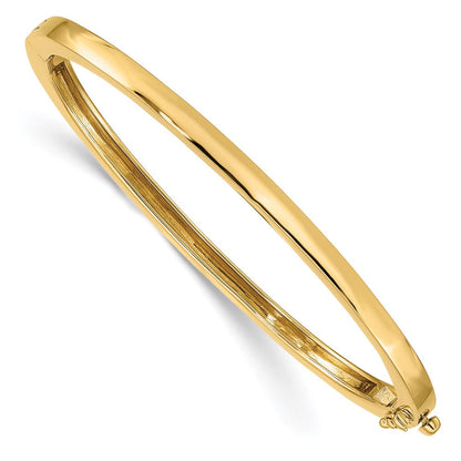 14K Gelbgold 3.6mm Poliert Massiv Klappbar Oval Armreif Armband