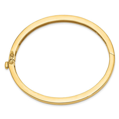 14K Gelbgold 5.3mm Poliert Massiv Klappbar Oval Armreif Armband
