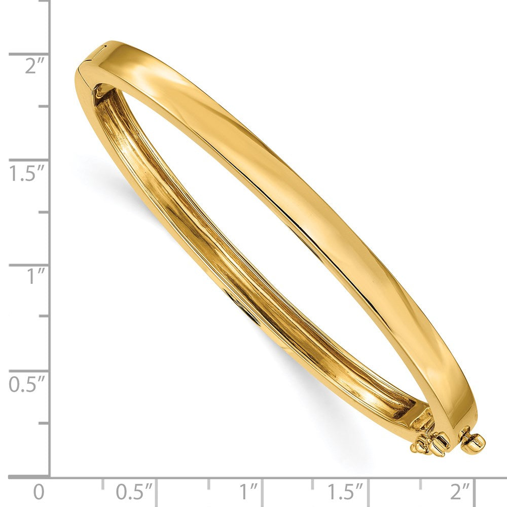 14K Gelbgold 5.3mm Poliert Massiv Klappbar Oval Armreif Armband