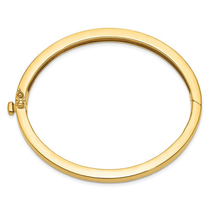 14K Gelbgold 6.3mm Poliert Massiv Klappbar Oval Armreif Armband