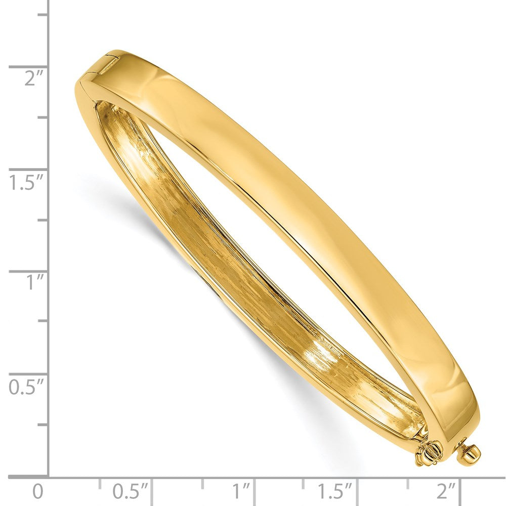 14K Gelbgold 6.3mm Poliert Massiv Klappbar Oval Armreif Armband