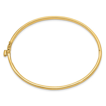14K Gelbgold 3.6mm Poliert Massiv Klappbar Oval Armreif Armband