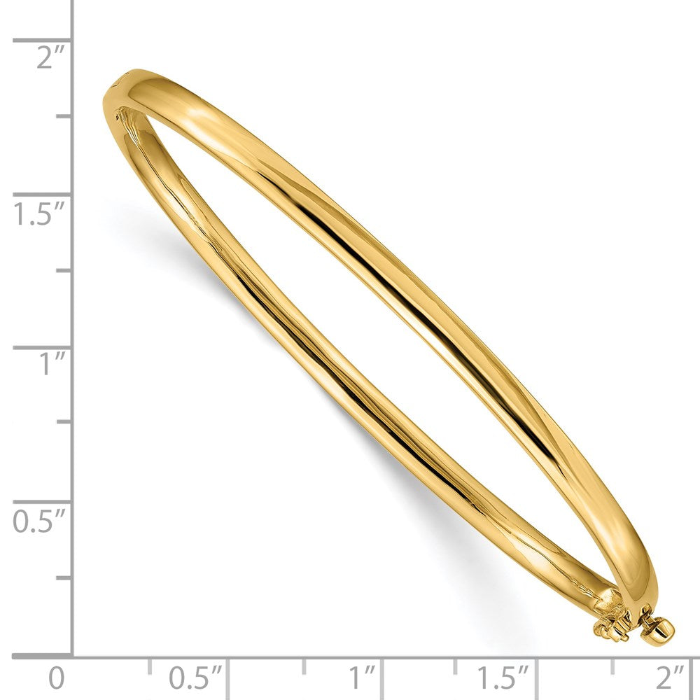 14K Gelbgold 3.6mm Poliert Massiv Klappbar Oval Armreif Armband