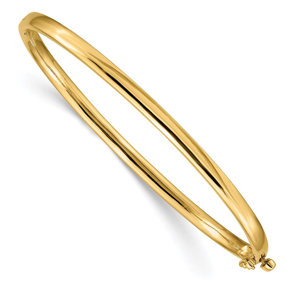 14K Gelbgold 3.6mm Poliert Massiv Klappbar Oval Armreif Armband