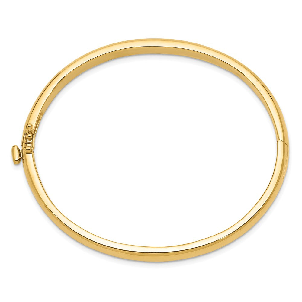 14K Gelbgold 5.6mm Poliert Massiv Klappbar Oval Armreif Armband