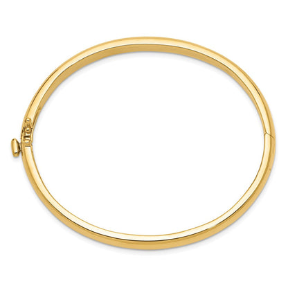 14K Gelbgold 5.6mm Poliert Massiv Klappbar Oval Armreif Armband