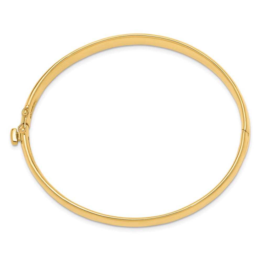 14K Gelbgold 6.4mm Poliert Massiv Klappbar Oval Armreif Armband