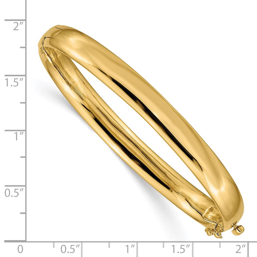 14K Gelbgold 6.4mm Poliert Massiv Klappbar Oval Armreif Armband