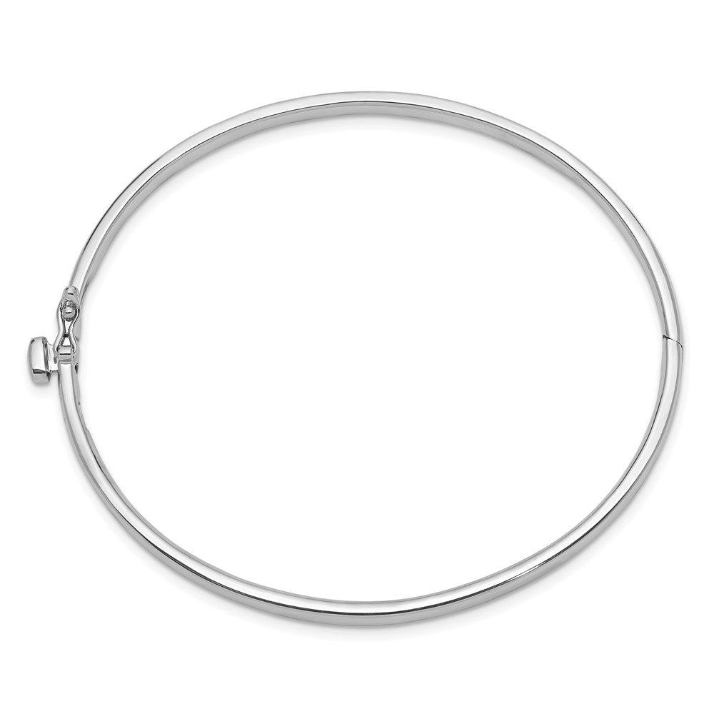 14K Weißgold 3.6mm Poliert Massiv Klappbar Oval Armreif Armband