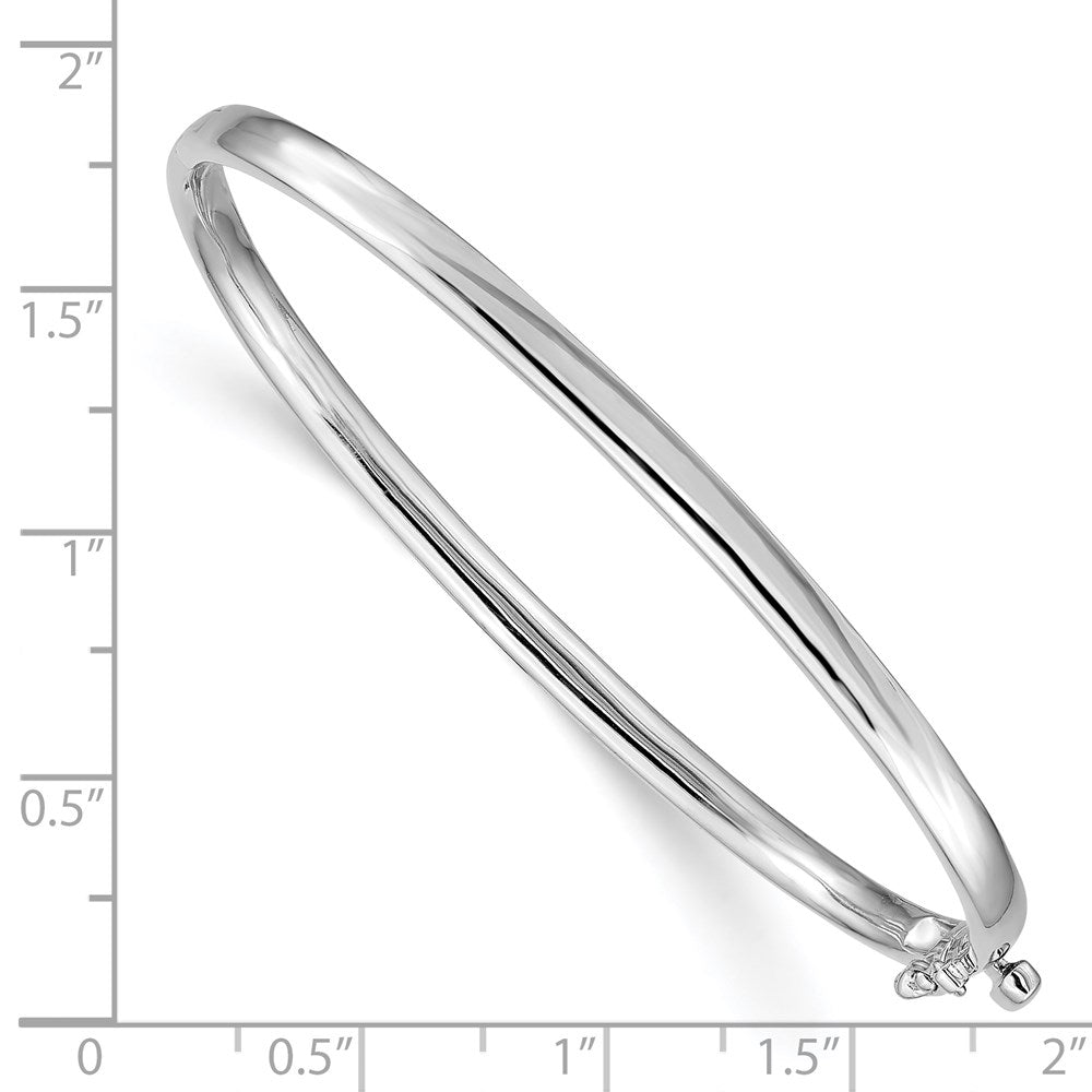 14K Weißgold 3.6mm Poliert Massiv Klappbar Oval Armreif Armband