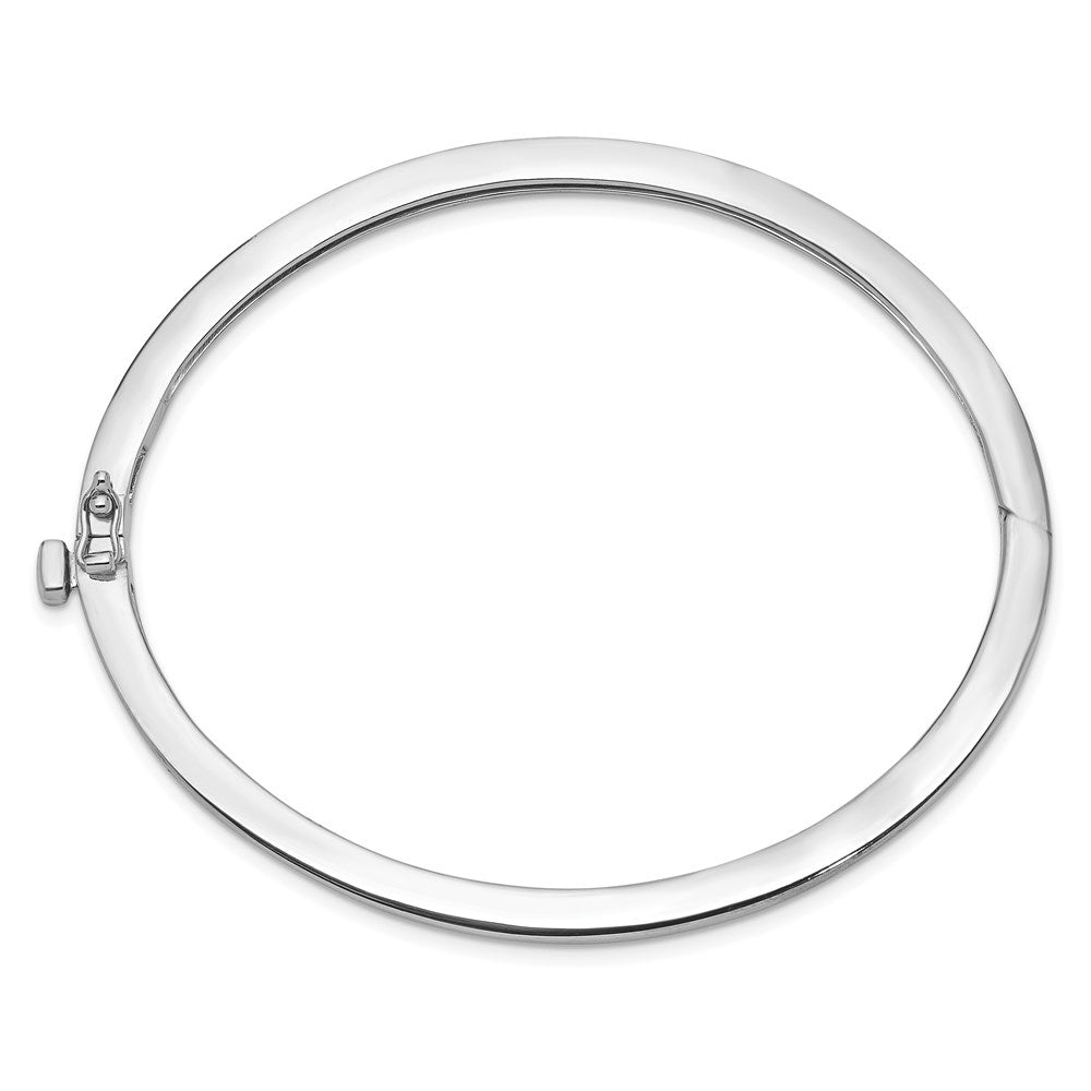 14K Weißgold 2.5mm Poliert Massiv Klappbar Oval Armreif Armband