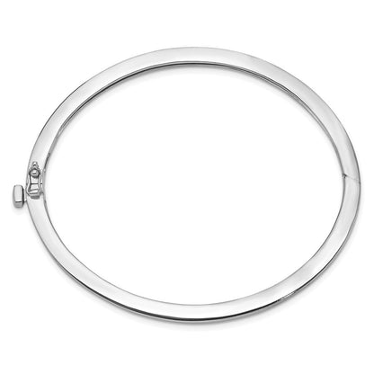 14K Weißgold 2.5mm Poliert Massiv Klappbar Oval Armreif Armband