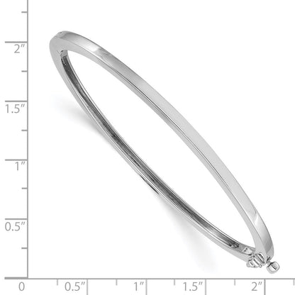 14K Weißgold 2.5mm Poliert Massiv Klappbar Oval Armreif Armband