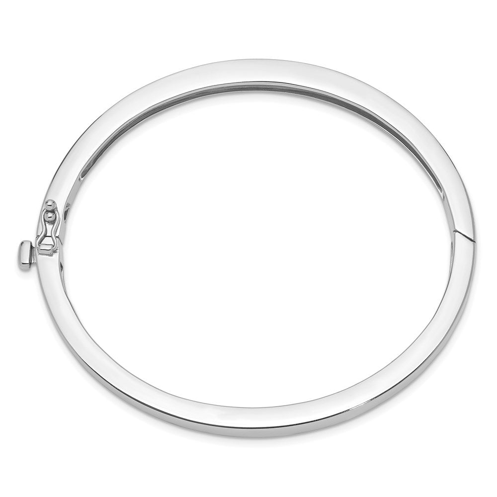 14K Weißgold 5.3mm Poliert Massiv Klappbar Oval Armreif Armband