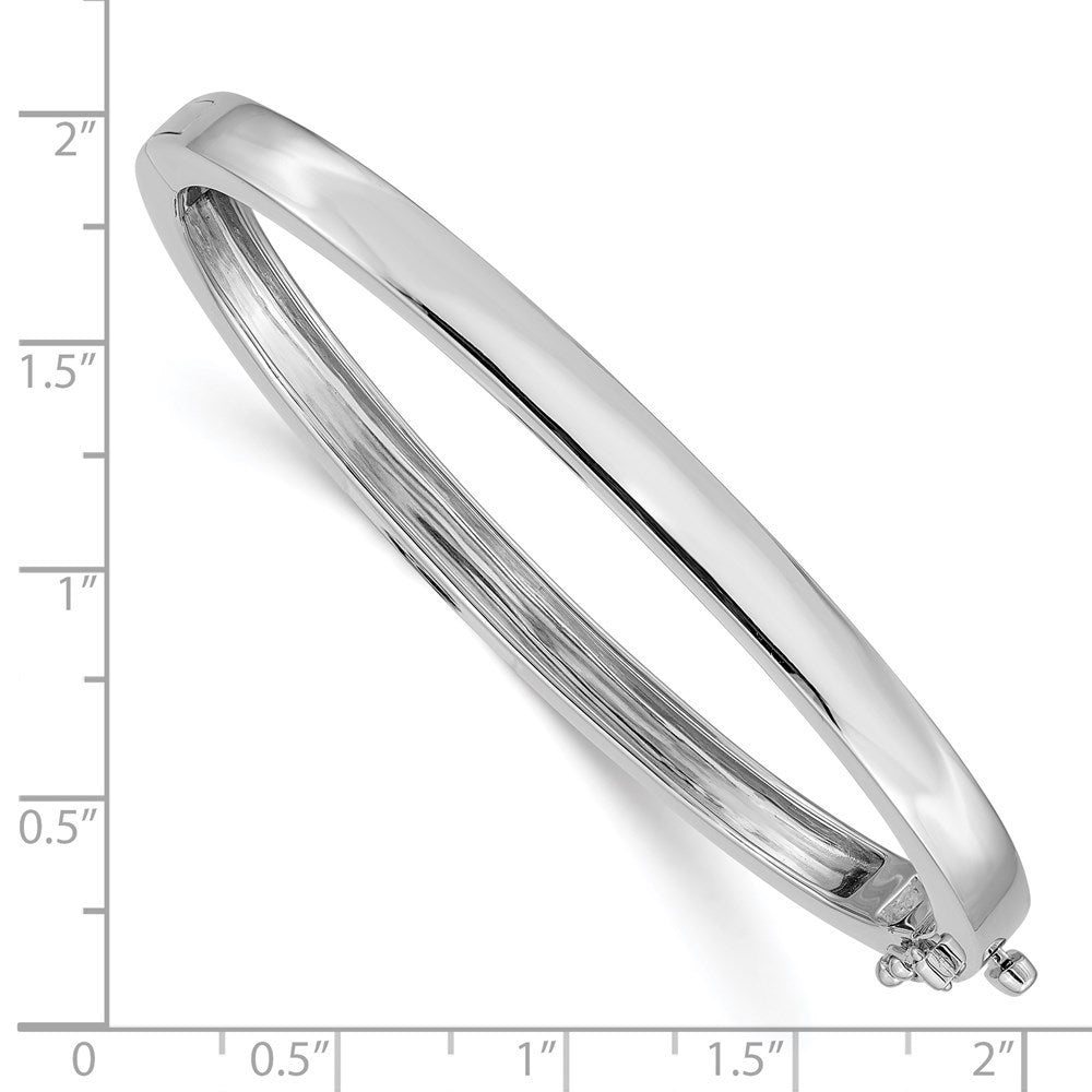 14K Weißgold 5.3mm Poliert Massiv Klappbar Oval Armreif Armband