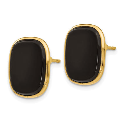 14K Gelbgold Schwarz Onyx Ohrringe