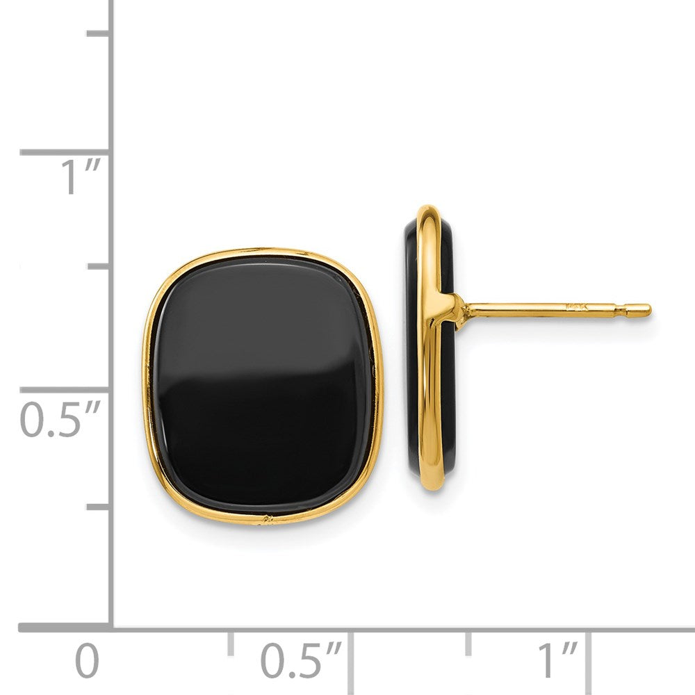 14K Gelbgold Schwarz Onyx Ohrringe