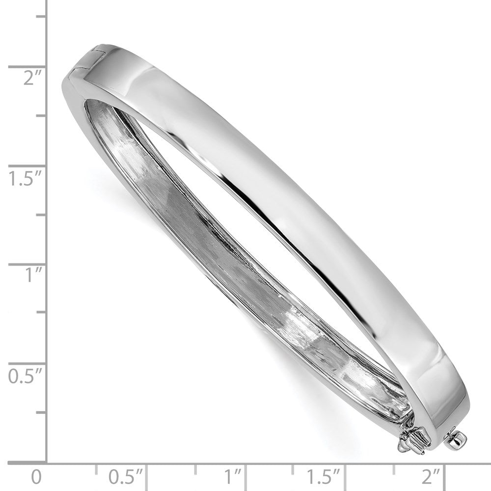 14K Weißgold 6.3mm Poliert Massiv Klappbar Oval Armreif Armband