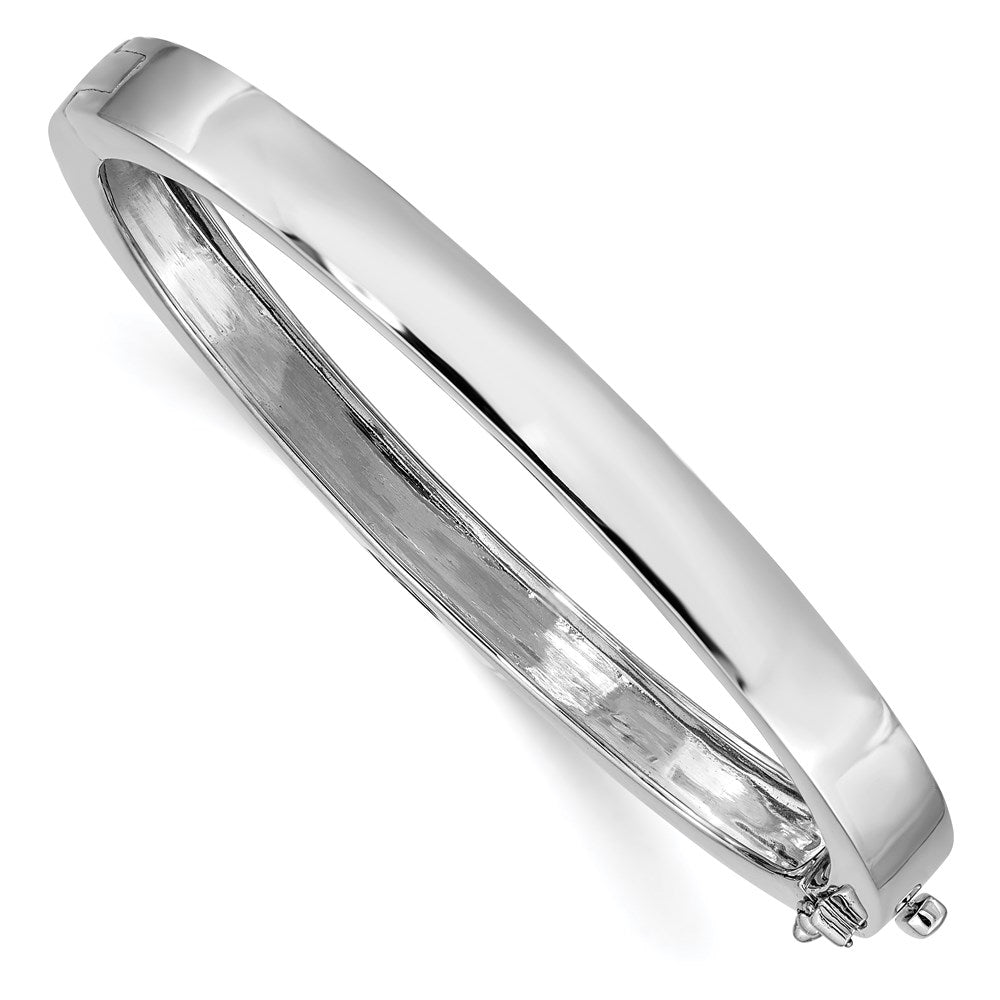 14K Weißgold 6.3mm Poliert Massiv Klappbar Oval Armreif Armband