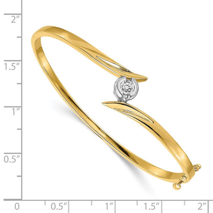 14K Bicolor Komplett 1/4 Karat Vs Diamant Klappbar Oval Armreif Armband