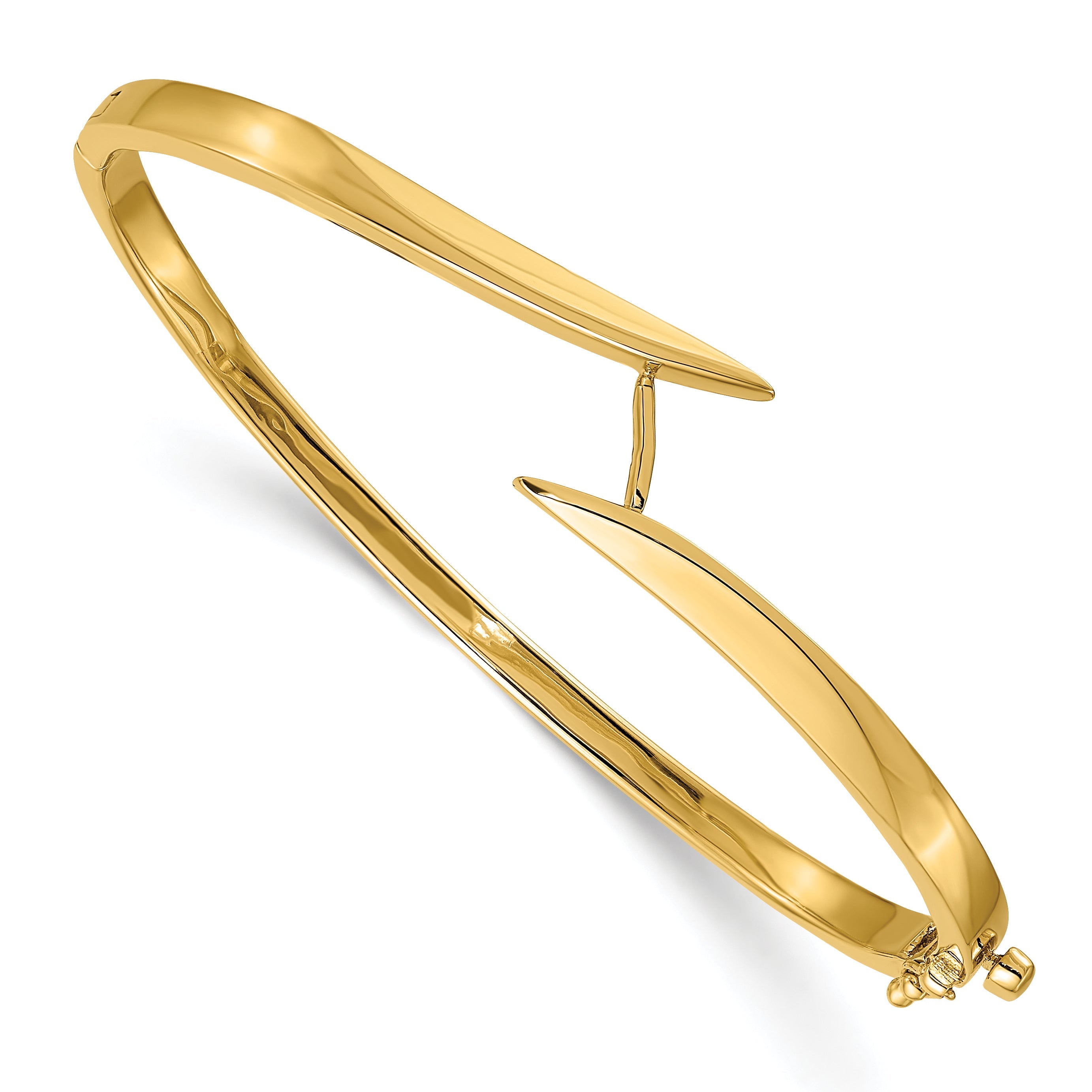 14K Bicolor Komplett 1/2 Karat A Diamant Klappbar Oval Armreif Armband