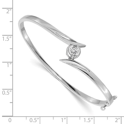 14K Weißgold Komplett 1/4 Karat Aaa Diamant Klappbar Oval Armreif Armband