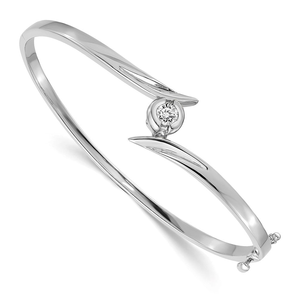14K Weißgold Komplett 1/4 Karat Vs Diamant Klappbar Oval Armreif Armband