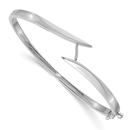 14K Weißgold Komplett 1/2 Karat A Diamant Klappbar Oval Armreif Armband