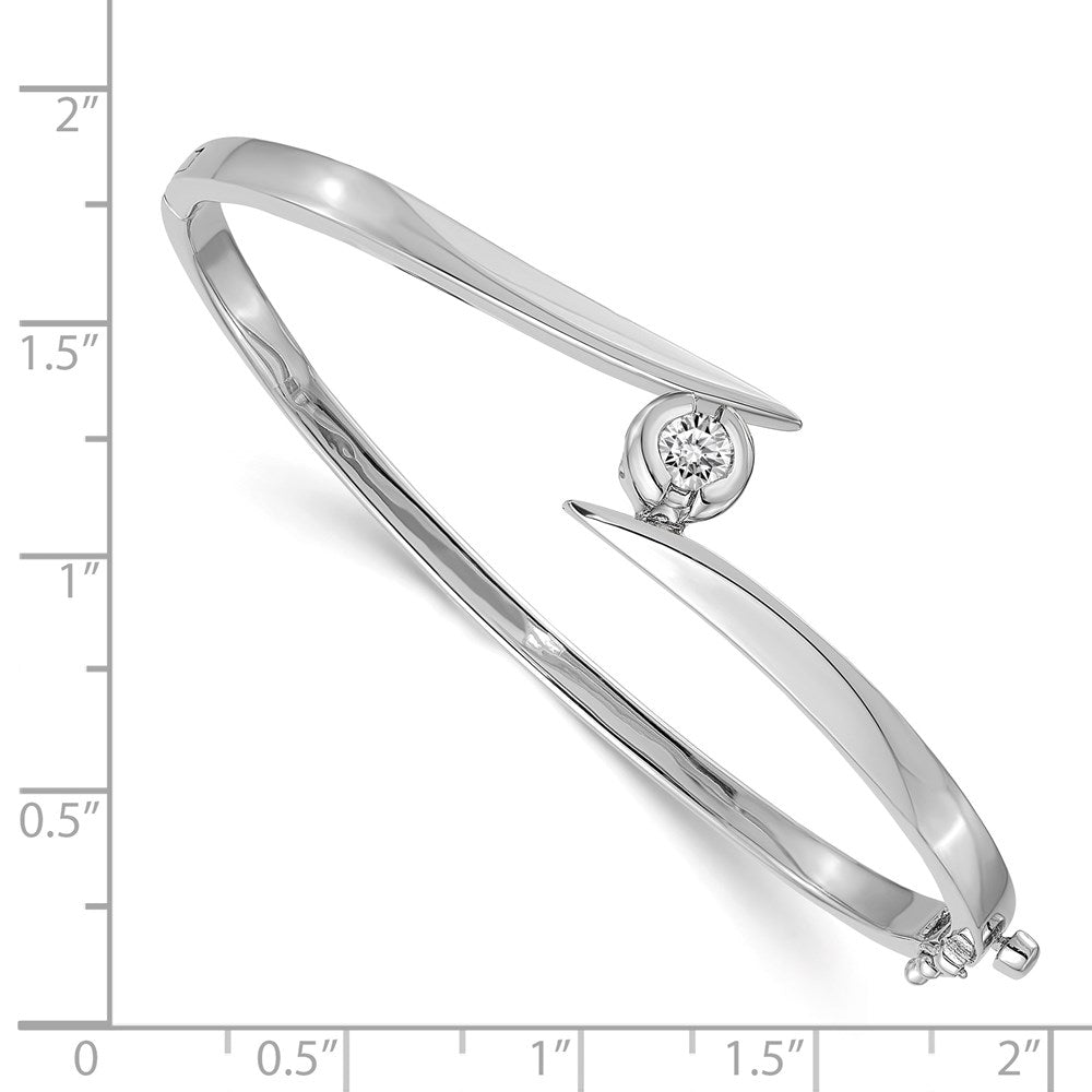 14K Weißgold Komplett 1/2 Karat A Diamant Klappbar Oval Armreif Armband