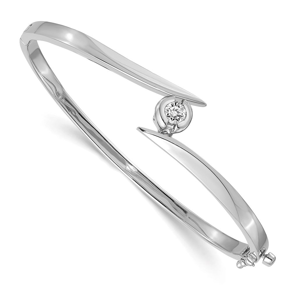 14K Weißgold Komplett 1/2 Karat A Diamant Klappbar Oval Armreif Armband