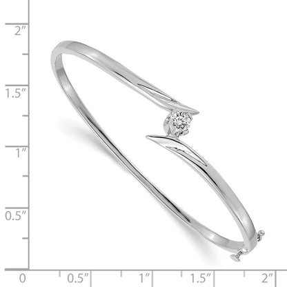 14K Weißgold Komplett 1/4 Karat Aaa Diamant Klappbar Oval Armreif Armband