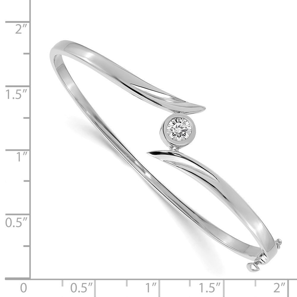 14K Weißgold Komplett 1/2 Karat Aaa Diamant Klappbar Oval Armreif Armband