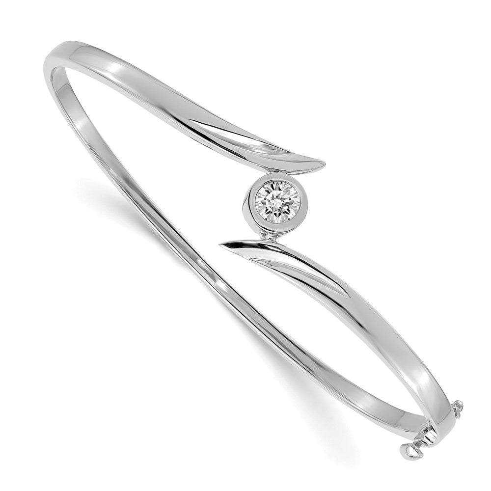 14K Weißgold Komplett 1/2 Karat Vs Diamant Klappbar Oval Armreif Armband